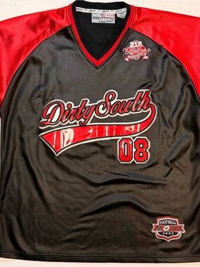 NYC Dirty South Football Atlanta Throwback Jersey Mens 2XL Black/Red Series 212